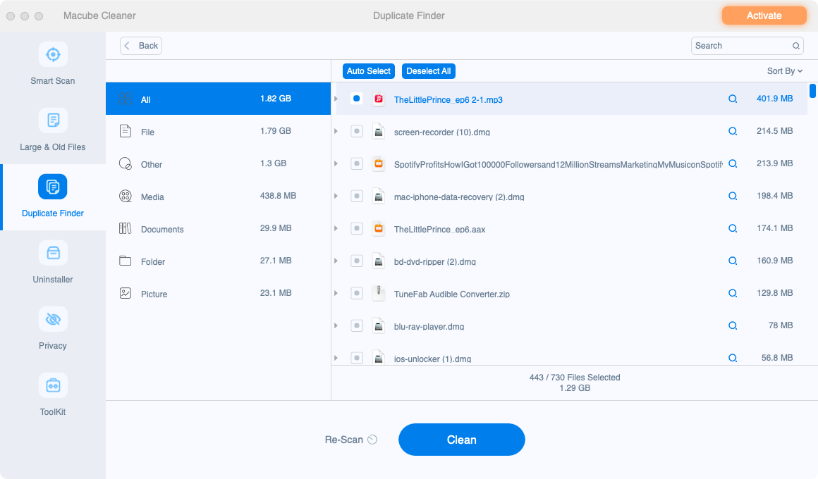 View Duplicate Files by Category | Find and Delete Duplicate Files on Mac