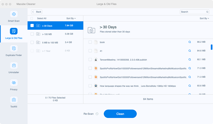 Clean Old and Large Files