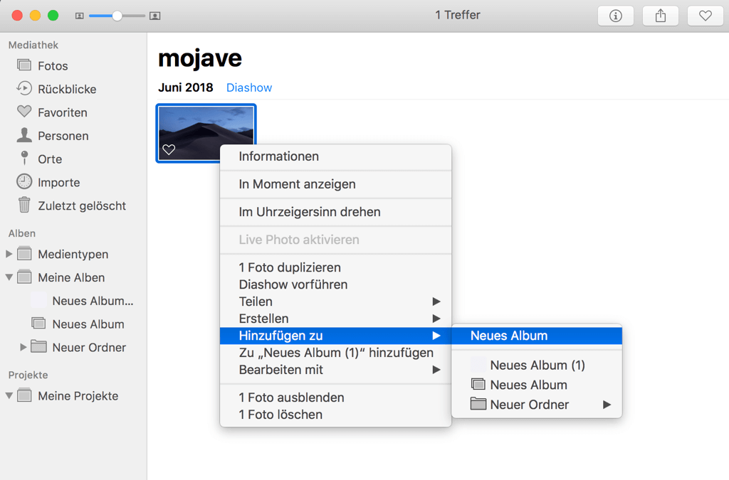 Mac Fotos verwalten