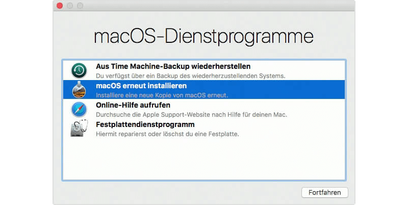 macOS erneut installieren