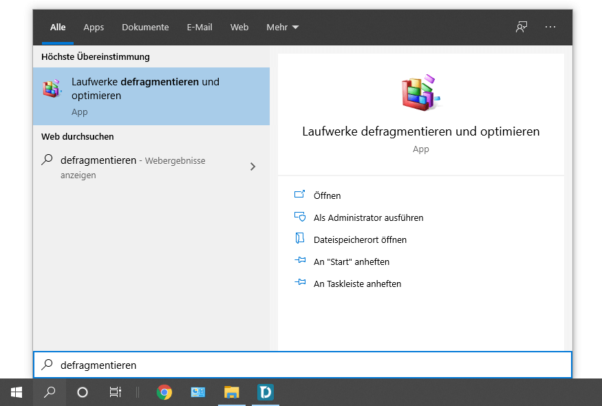 Windows Festplatte defragmentieren Tool