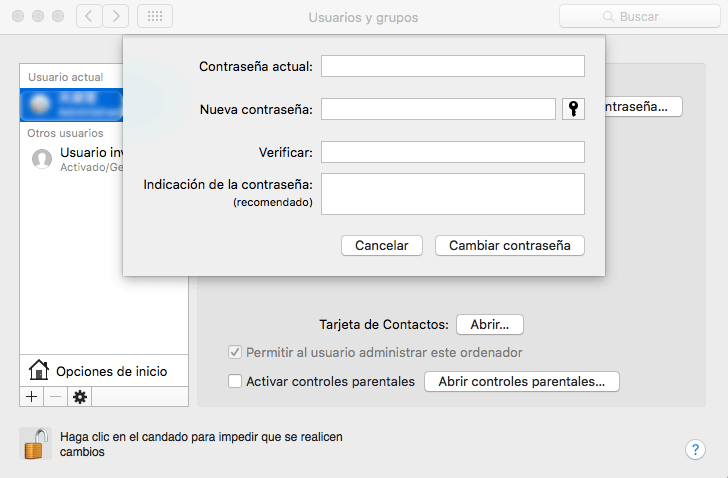crear nuevo usuario Mac