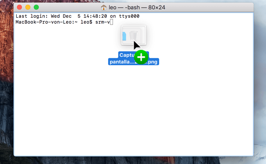 eliminar archivos con terminal Mac