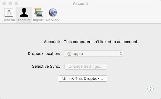 Desvincular el Mac de Dropbox