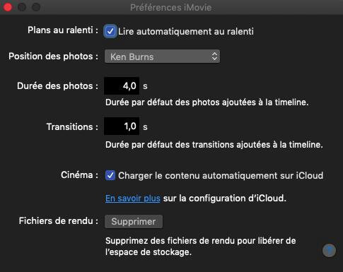 Supprimer les fichiers de rendu d'iMovie sur Mac