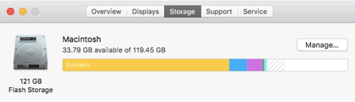 macbook system storage tak