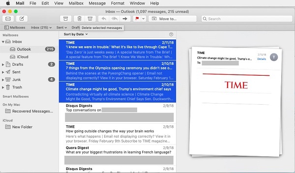 how to clear your mailbox on gmail on mac