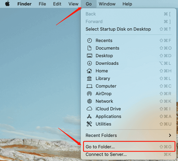 Go to Folder | Free up Space on Mac