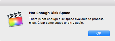 iMovie Not Enough Disk Space
