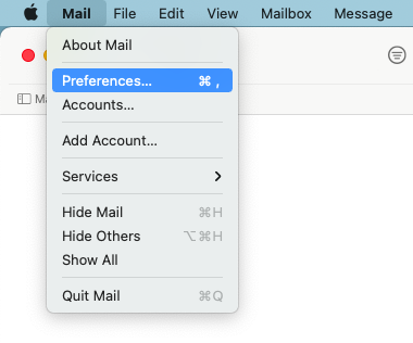 Mail Preferences | Free up Space on Mac