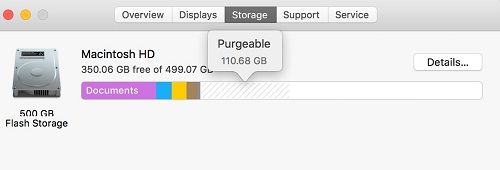 Purgeable Space on Mac