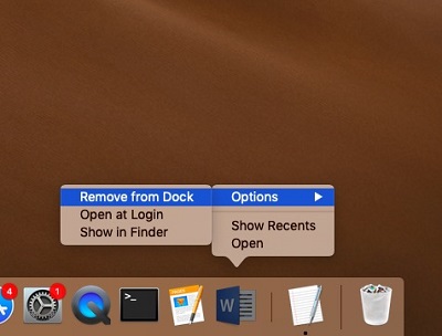 Remove Office Applications from Dock
