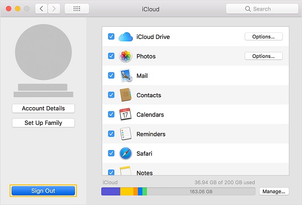 Sign Out of iCloud Account on Mac | delete mac