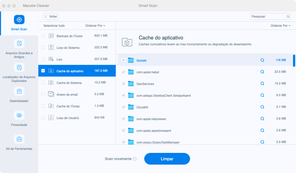 aplicativo cache