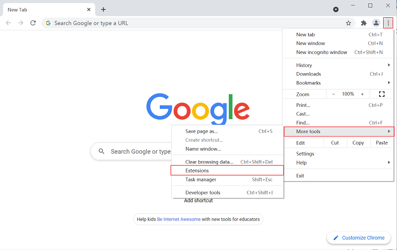 Remove Extensions in Chrome Menu | clear up extensions plugins mac