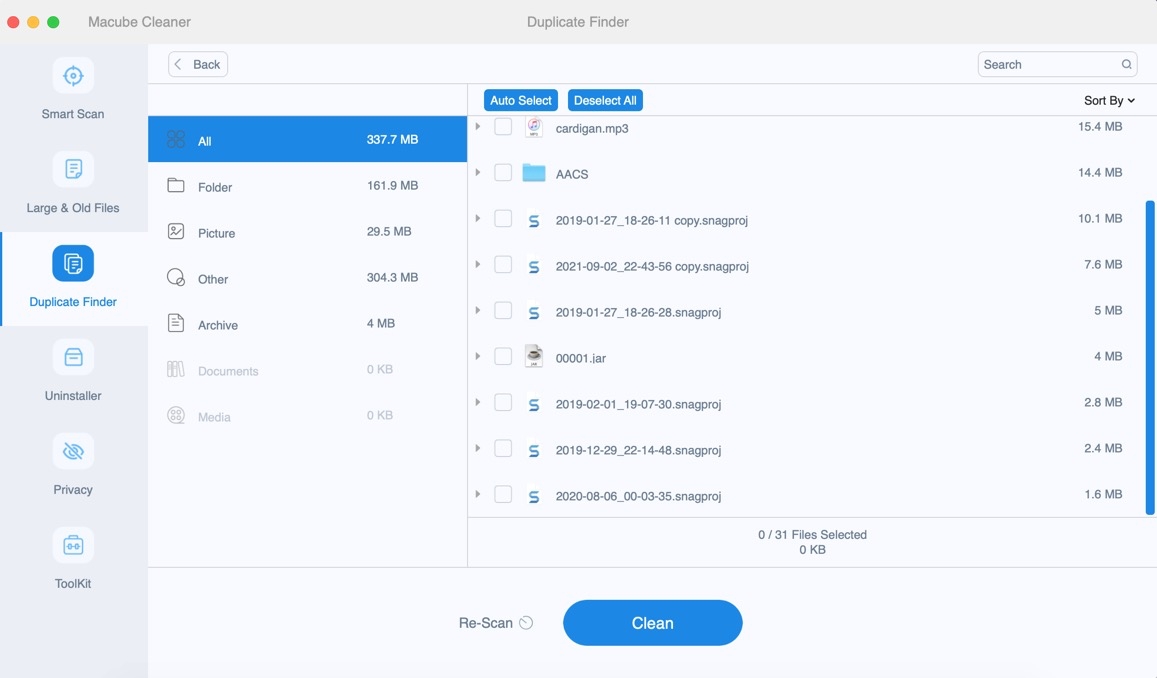 remove duplicate files macube step 2 | optimize mac storage