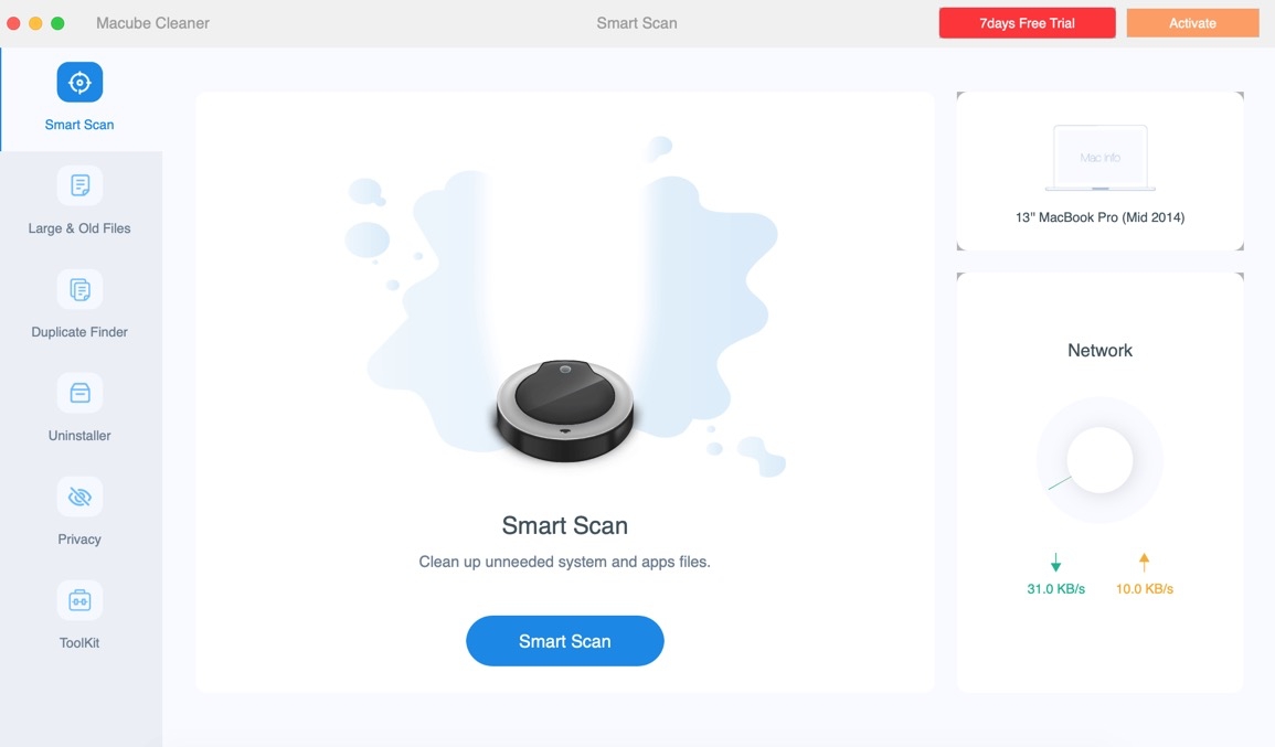 Klicken Sie auf Smart Scan | Keine Startdiskette auf dem Mac