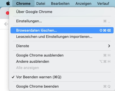 Chrome Browserdaten löschen