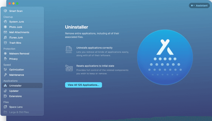 Интерфейс функции удаления CleanMyMac X