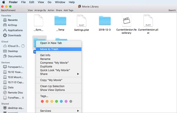 Delete iMovie Library Folder | free up Disk Space on iMovie