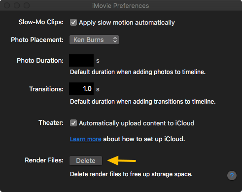 Delete Render Files iMovie | freeing up Disk Space on iMovie