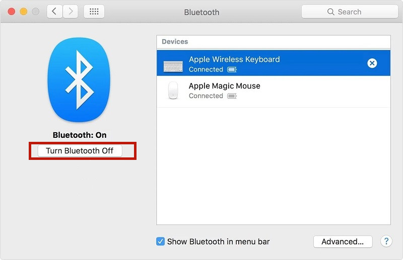 Réinitialiser la connexion Bluetooth