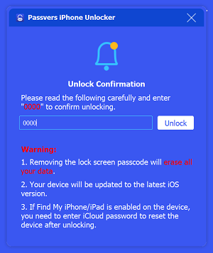 Read Warning and Confirm Unlocking