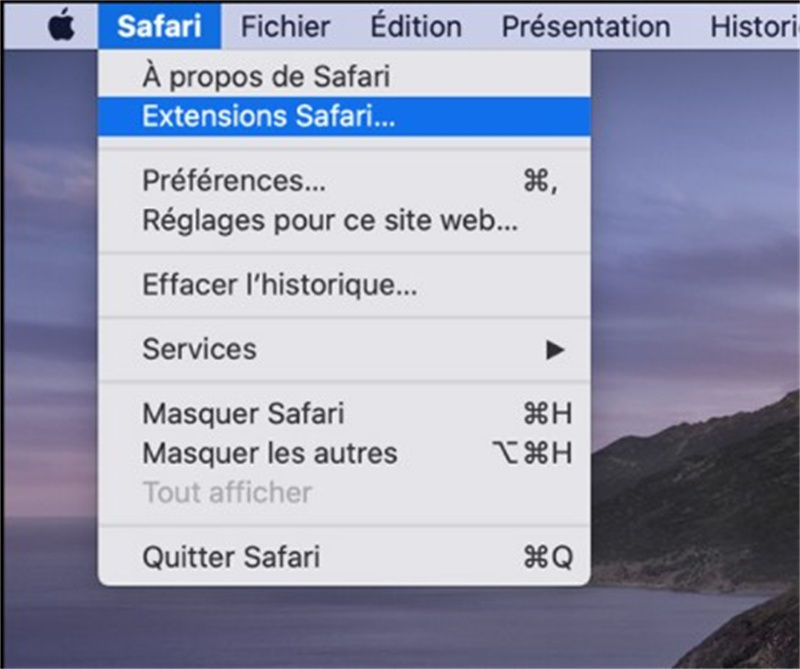 désactivez les extensions installées