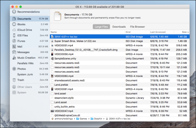 Find Large Files on Mac