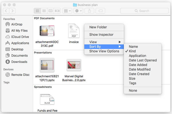 Mart Sort By | organize files from mac