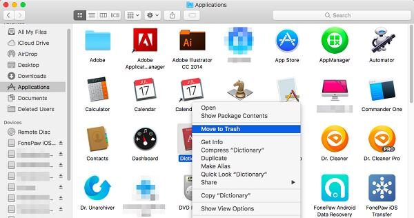 how to delete apps on mac dashboard