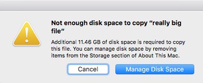 Not Enough Disk Space Mac