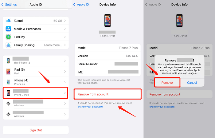 Remove iPhone from Apple ID on Another Device