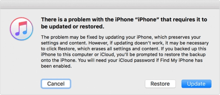 Restore to Unlock iPhone in iTunes