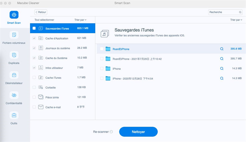 sauvegardes itunes