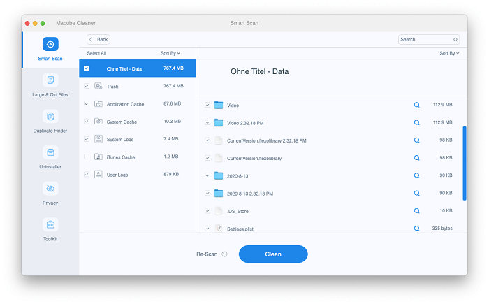 Samrt Scan Results | how to check how much storage you have on mac