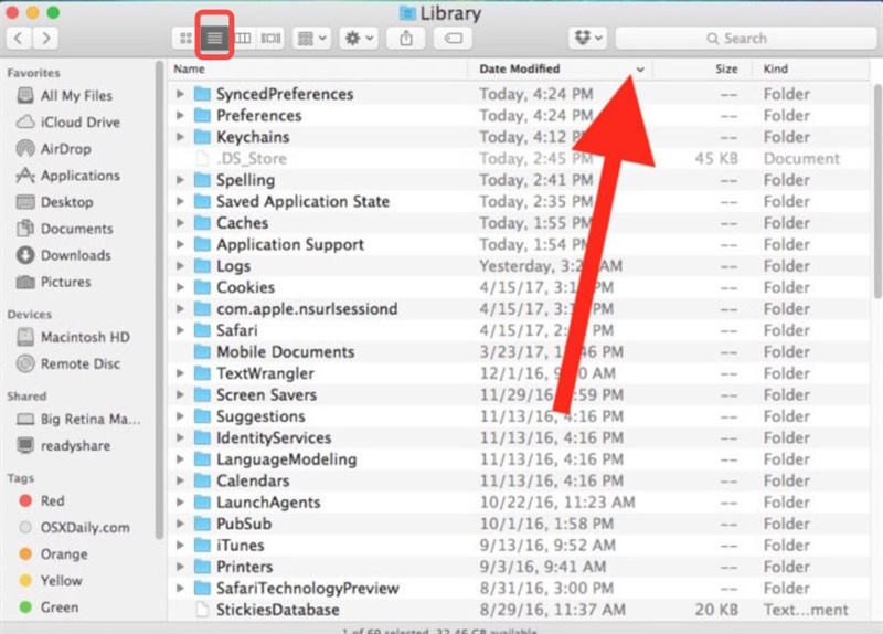 supprimer manuellement des fichiers mac