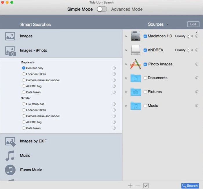 Tidy UP 5 Simple Mode Interface