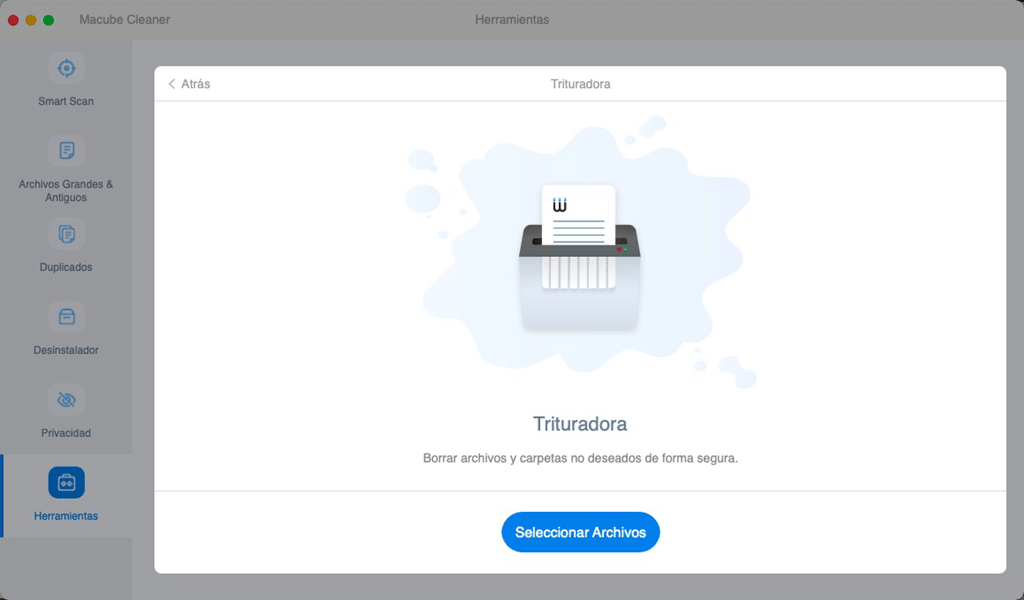 Trituradora de archivos en Mac