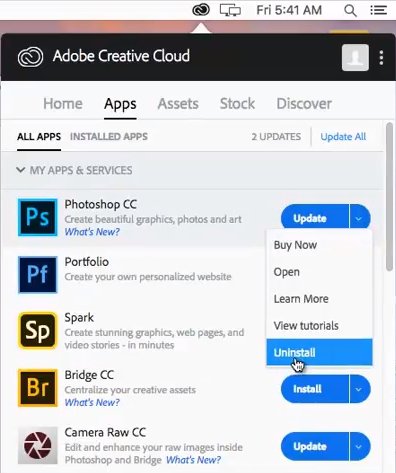 Uninstall Photoshop CC | delete photoshop mac