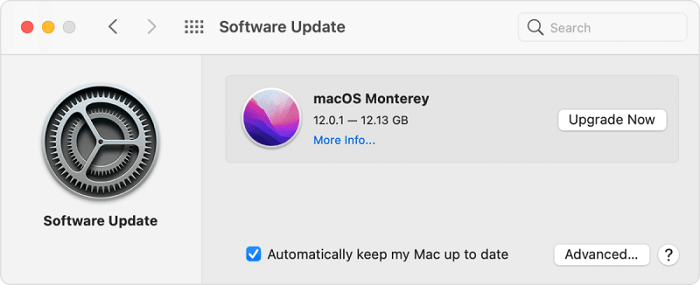 Обновите систему MacOS